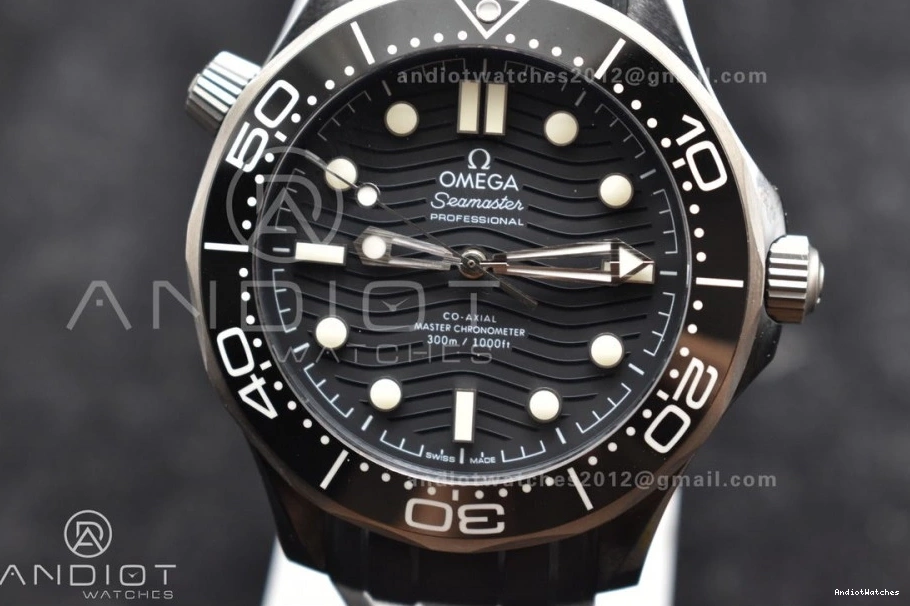 VSF A Best Edition Black Strap 300M PVD 1081 Dial Seamaster Diver GoAnywhere Black Rubber on 0116